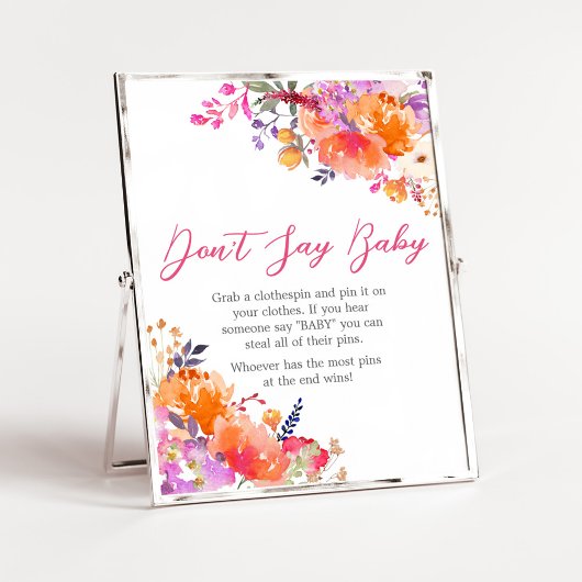 Baby in Bloom Bright Floral Sage nicht Baby Poster