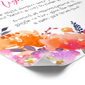 Baby in Bloom Bright Floral Spate Night Diapers Poster (Ecke)