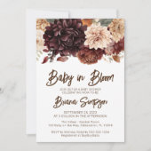 Baby in Bloom Brown Beige BläserBaby-Dusche Einladung (Vorderseite)