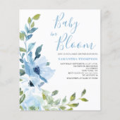 Baby in Bloom Budget Blumendusche Einladung Flyer (Vorne)