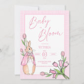 Baby in Bloom Bunny Rabbit Pink Baby Dusche Einladung (Vorderseite)