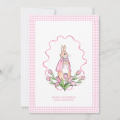 Baby in Bloom Bunny Rabbit Pink Baby Dusche Einladung (Rückseite)