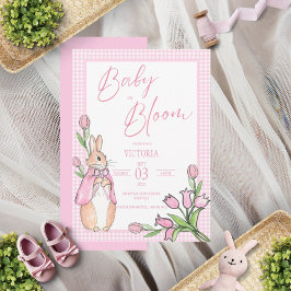 Baby in Bloom Bunny Rabbit Pink Baby Dusche Einladung