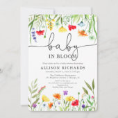 Baby in Bloom bunter Wildblumen Babydusche Einladung (Vorderseite)
