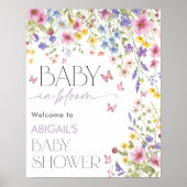 Baby in Bloom Butterfly Baby Shower Welcome Poster (Vorne)