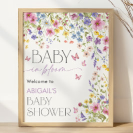 Baby in Bloom Butterfly Baby Shower Welcome Poster