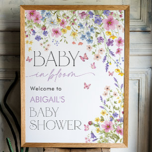 Baby in Bloom Butterfly Baby Shower Willkommen 18x Poster