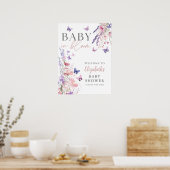 Baby in Bloom Butterfly Babydusche Begrüßungszeich Poster (Küche)