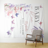 Baby in Bloom Butterfly Babydusche Foto Hintergrun Wandteppich (Beispiel (Horizontal))