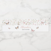 Baby in Bloom Butterfly Babydusche Wasserflaschenetikett (Einzelnes Label)