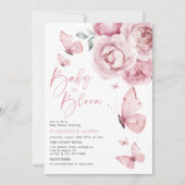 Baby in Bloom Butterfly Pink BläserBaby-Dusche Einladung (Vorderseite)