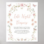Baby in Bloom Butterfly Spate Night Diapers Poster (Vorne)