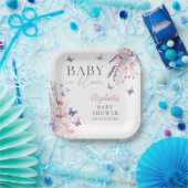 Baby in Bloom Butterfly Wildblumen Kinderdusche Pappteller (Party)