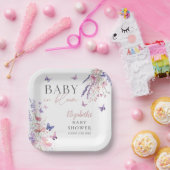 Baby in Bloom Butterfly Wildblumen Kinderdusche Pappteller (Party)