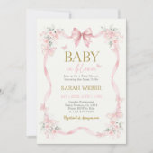 Baby in Bloom Butterfly Wildflower Baby Shower Einladung (Vorderseite)