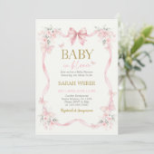 Baby in Bloom Butterfly Wildflower Baby Shower Einladung (Stehend Vorderseite)