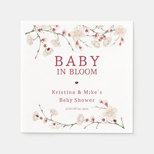 Baby in Bloom Cherry Blossom Serviette (Vorderseite)
