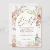 Baby in bloom chic garden wildflowers Baby shower Einladung (Vorderseite)
