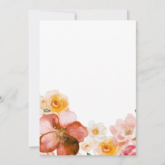 Baby in Bloom Chic Herbst Blume Girl Baby Dusche Einladung (Rückseite)