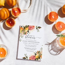 Baby in Bloom | Citrus Baby Shower Einladung