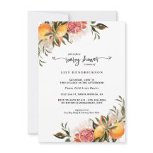 Baby in Bloom | Citrus Baby Shower Einladung