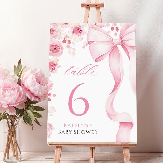 Baby in Bloom Coquette Table Numbers Tischnummer