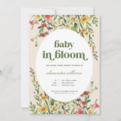 Baby in Bloom Cream Floral Baby Dusche Einladung (Vorderseite)