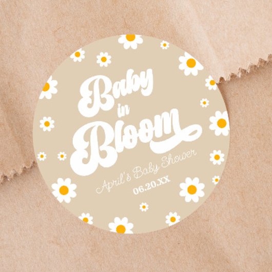 Baby in Bloom Daisy Blume Blumenstrauß Kinderdusch Runder Aufkleber