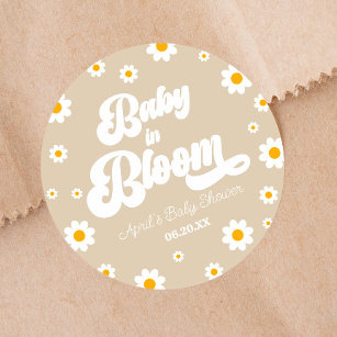 Baby in Bloom Daisy Blume Blumenstrauß Kinderdusch Runder Aufkleber
