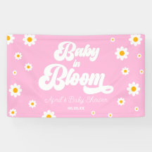 Baby In Bloom Daisy Flower Floral Pink Baby Shower