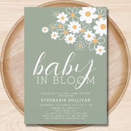 Baby in Bloom Daisy Green Baby Shower Einladung