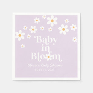 Baby in Bloom Daisy lilac Baby Shower Serviette