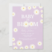 Baby in Bloom Daisy Lilac Lila Boho Baby Shower Einladung (Vorderseite)