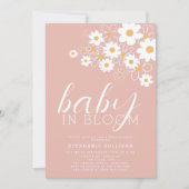 Baby in Bloom Daisy Pink Baby Dusche Einladung (Vorderseite)