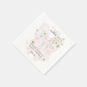 Baby in Bloom Daisy Pink Bow Girl Baby Dusche Serviette (Ecke)