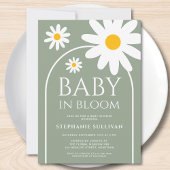 Baby in Bloom Daisy Sage Green Baby Shower Einladung