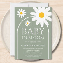 Baby in Bloom Daisy Sage Green Baby Shower