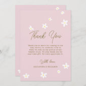 Baby in Bloom Daisy Spring Pink Boho Girl Dusche Dankeskarte (Vorne/Hinten)