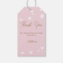 Baby in Bloom Daisy Spring Pink Boho Girl Dusche Geschenkanhänger