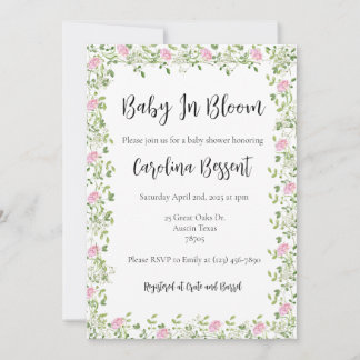 Baby in Bloom - Delikate Peonies Einladung