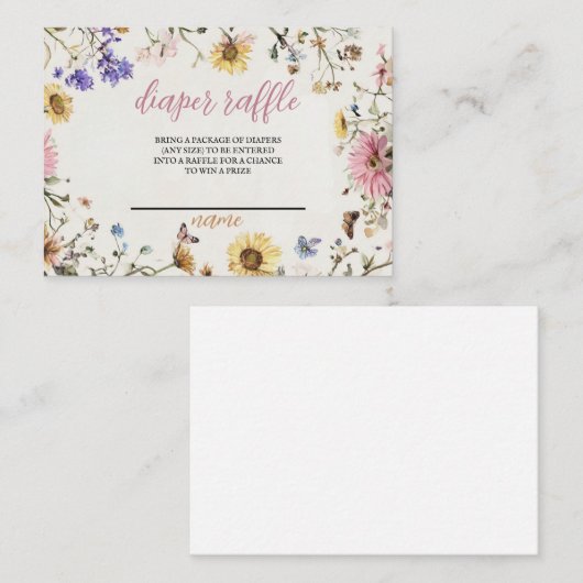 Baby in Bloom Diaper Raffle Ticket (Vorne/Hinten)