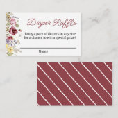 Baby in Bloom Diaper Raffle Ticket Begleitkarte (Vorne/Hinten)