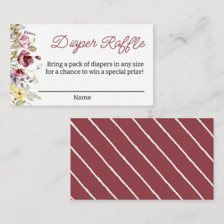 Baby in Bloom Diaper Raffle Ticket Begleitkarte