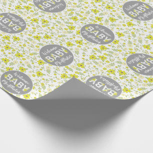 Baby in Bloom Dusche Blue Vintage Blume Junge Geschenkpapier