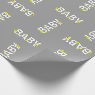 Baby in Bloom Dusche Blue Vintage Blume Junge Geschenkpapier