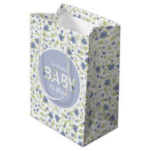 Baby in Bloom Dusche Blue Vintage Blume Junge Mittlere Geschenktüte
