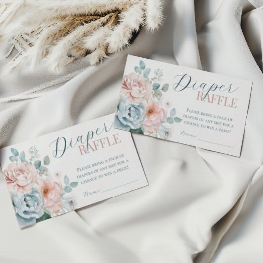 Baby in Bloom Dusty Blue Baby Duwer Diaper Tombola Begleitkarte