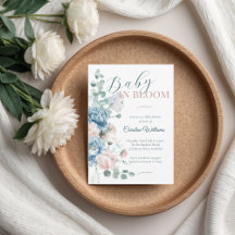 Baby in Bloom Dusty Blue Baby Shower