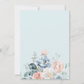 Baby in Bloom Dusty Blue Baby Shower Einladung (Rückseite)