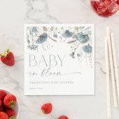 Baby in Bloom Dusty Blue Beige Baby Dusche Serviette (Beispiel)